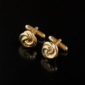 Jeweled Gold Love Knot Cufflinks